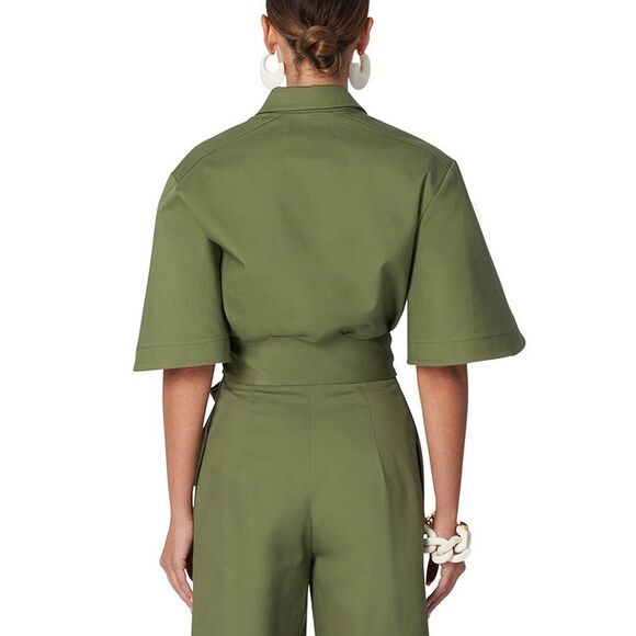 Carolina Herrera Cropped Button Down Top - Picture 2 of 3